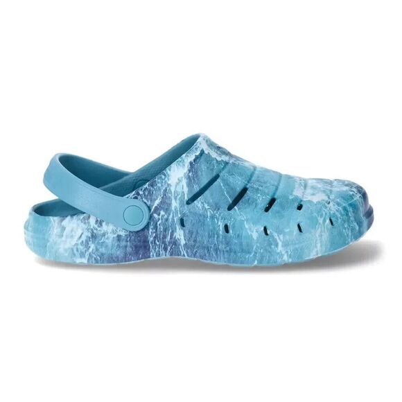 RUGGED SHARK SLIP ON CLOGS BLUE AND WHITE SIZE 12 - FREE SHIPPING - Picture 1 of 5
